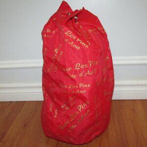 Vintage Red Beach Bag Duffle Backpack - French Riviera Logo